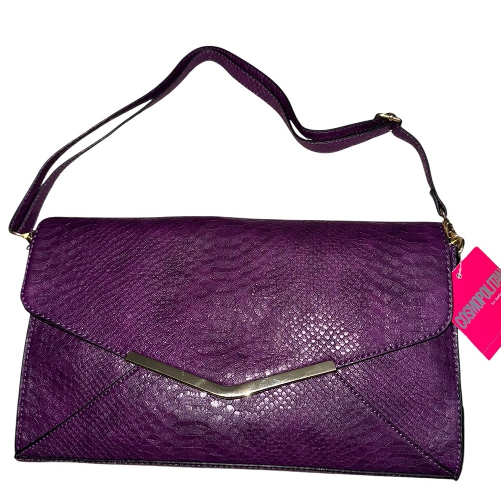 NWT Cosmopolitan Elegant Purple Clutch & Shoulder Bag With Strap